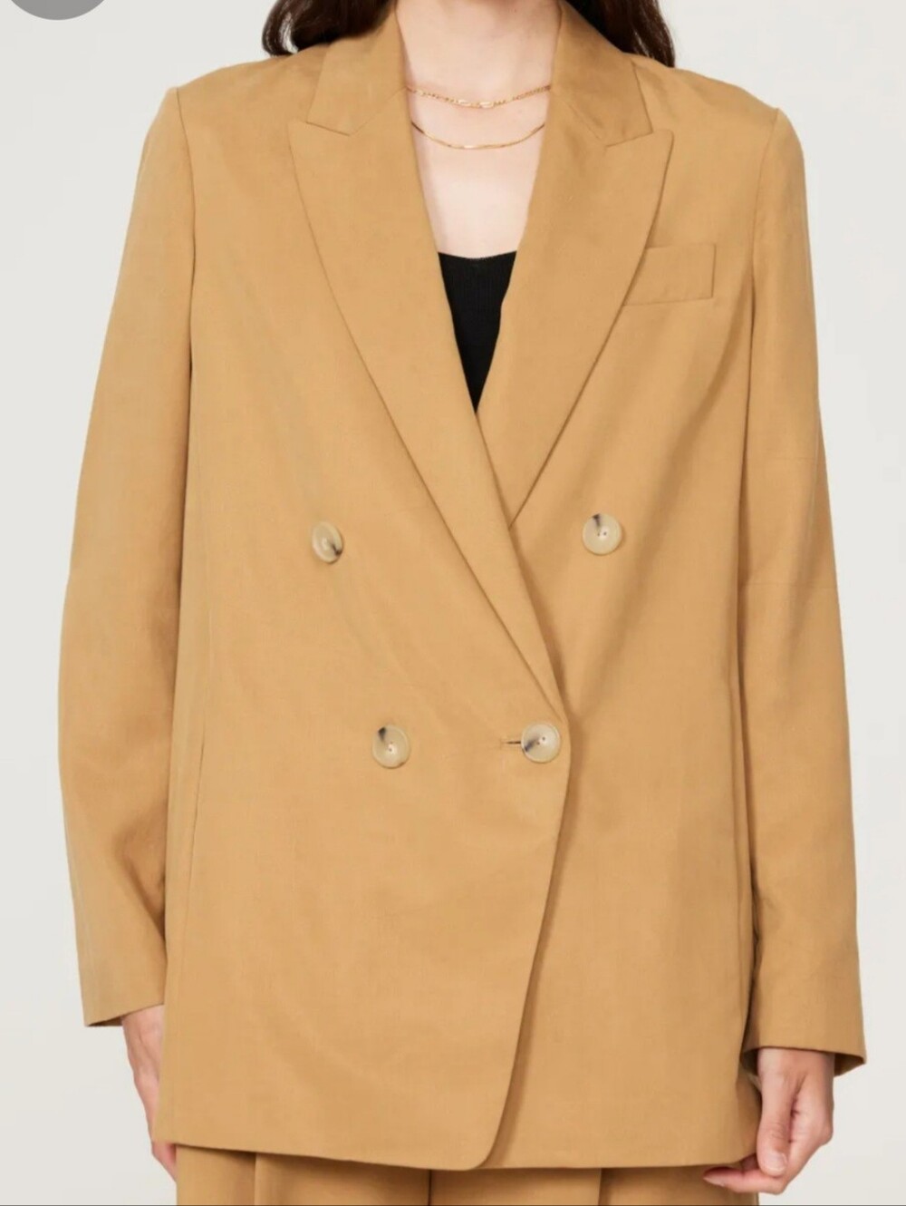 Vince Camel Silk Double-Breasted Blazer Sz 14